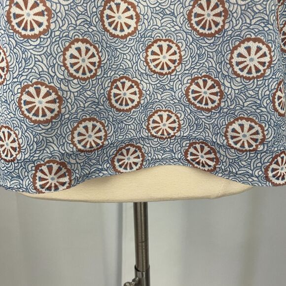 Vintage 70s Top Womens Size Small Blue Floral Boho Peasant Retro Casual Poly Vtg - Picture 8 of 15